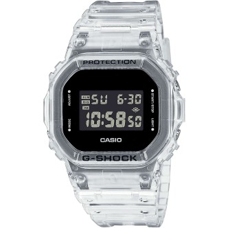 1 - Casio G-Shock Skeleton watch transparent white man DW-5600SKE-7ER resin case and bracelet