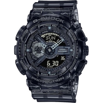 1 - Orologio G-Shock Skeleton Casio nero trasparente uomo GA-110SKE-8AER cassa e bracciale resina