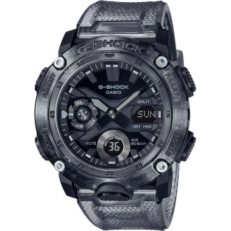 1 - Orologio G-Shock Skeleton Casio nero trasparente uomo GA-2000SKE-8AER cassa e bracciale resina