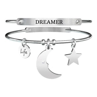 1 - Bracciale Kidult 731312 ciondolo luna in acciaio 316L e cristalli collezione Symbols