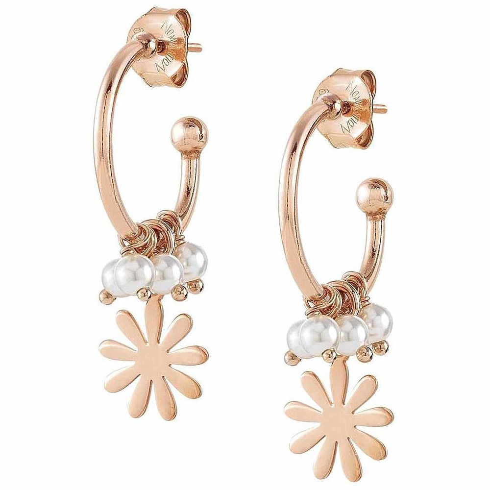 1 - Nomination earrings flower and Melodie pearls 147713/061 316 steel rose gold