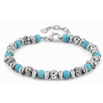 1 - Nomination Vulcano Instinct man bracelet 027919/049 lava stone and turquoise Howlite