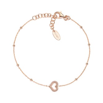 1 - Amen Coccole heart bracelet BRGOCUR3 925 rosegold silver