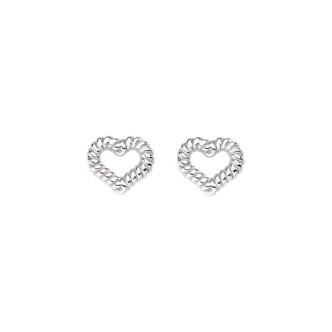 1 - Studded heart earrings Amen Coccole ORGOCUB Silver 925