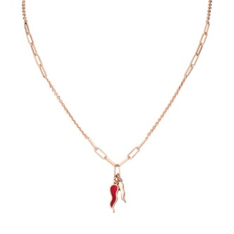 1 - Collana cornetto Amen Le Madreperle CLMPCORR Argento 925 rosato