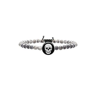 1 - Kidult Agate bracelet 731216 pendant with skull Symbols collection.