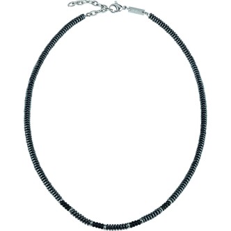 1 - Breil Kaleido men's necklace TJ2986 steel with black discs