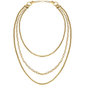 1 - Collana Kaleido Breil a 3 giri donna TJ3004 acciaio color oro