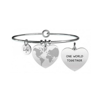 1 - Kidult bracelet 731089 316L steel heart with Love world collection