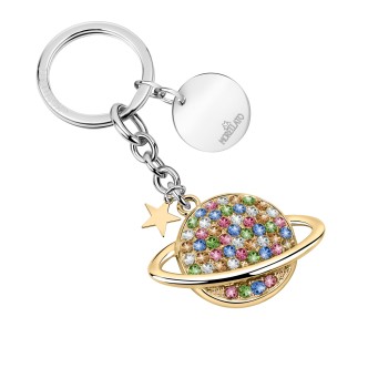 1 - Golden keychain world Morellato woman SD0398 steel with crystals