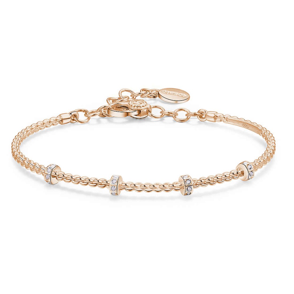 1 - Rosato base bracelet RZB0002B 925 silver rose color with crystals from the Storie collection