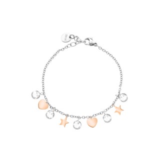 1 - Bracciale Stroli Super Chic cuore e stelle 1673312 acciaio con cristalli