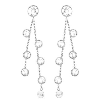 1 - Stroli Super Chic Wow women's earrings 1673317 steel with crystals