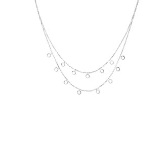 1 - Double Stroli Super Chic Wow necklace for women 1673325 steel with crystals