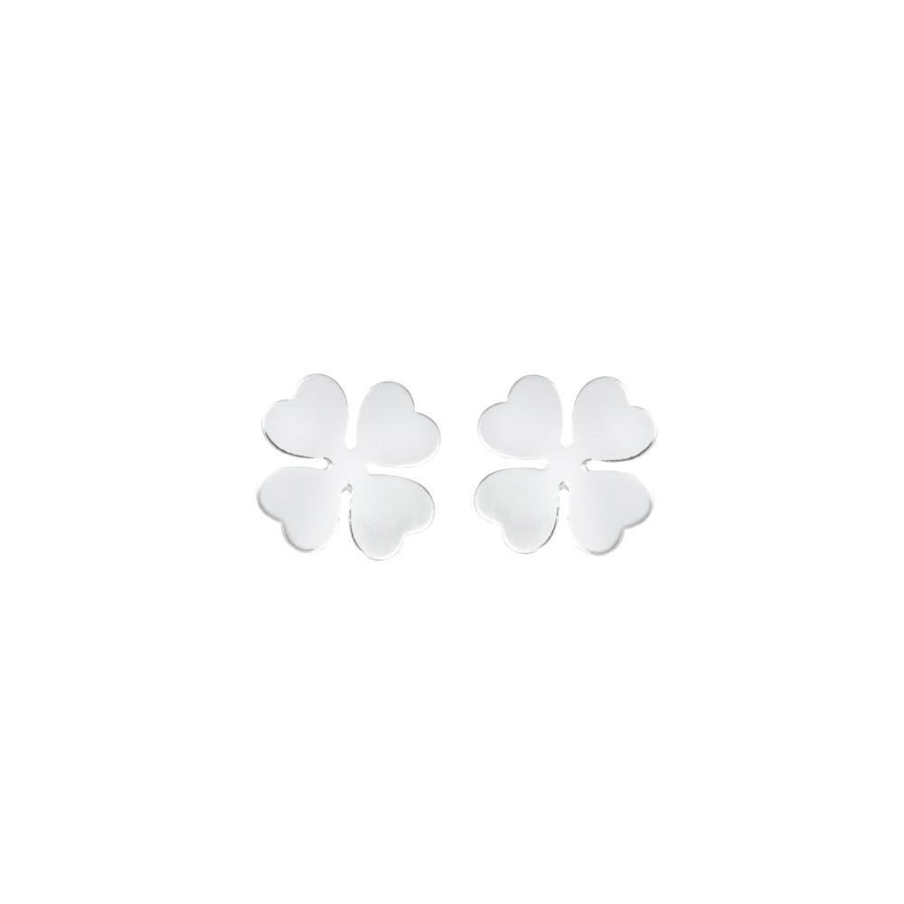 1 - Four-leaf clover earrings Stroili White Gold 1415926 Bon Ton collection