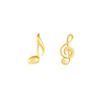 1 - Stroili musical notes earrings Yellow Gold with zircons 1415923 Bon Ton collection