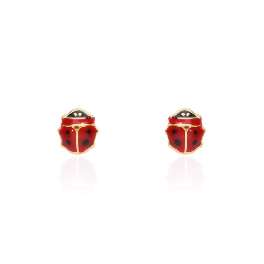 1 - Stroili yellow gold ladybug earrings 1416703 Bon Ton collection