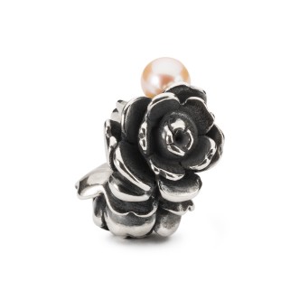 1 - Beads Festa della Mamma rosa con perla Trollbeads Argento TAGBE-00274