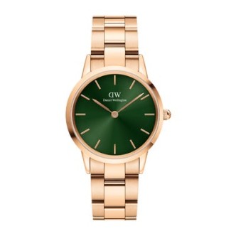 1 - Daniel Wellington Iconic Link Emerald 28mm Rose Gold women's watch DW00100421 green dial