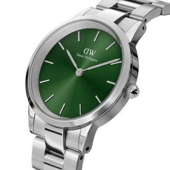 1 - Orologio Daniel Wellington Iconic Link Emerald 40mm Silver uomo DW00100427 quadrante verde