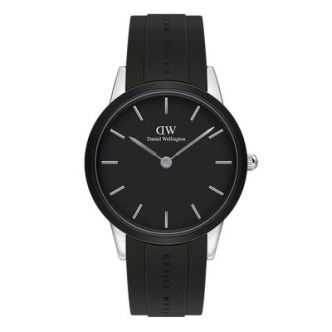 1 - Daniel Wellington watch rubber Iconic Motion 40mm Silver Black man DW00100436