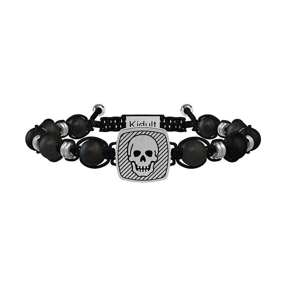 1 - Kidult skull bracelet man 731916 cord and agate Symbols collection