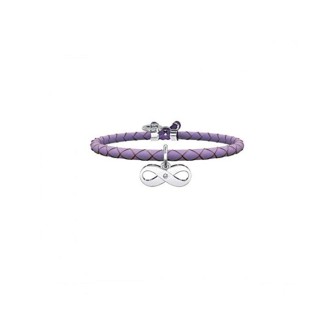 1 - Bracciale Kidult 731461 in pelle con ciondolo infinito in acciaio 316L e cristalli collezione Symbols