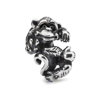 1 - Peace Monkey Beads Silver Trollbeads TAGBE-30148