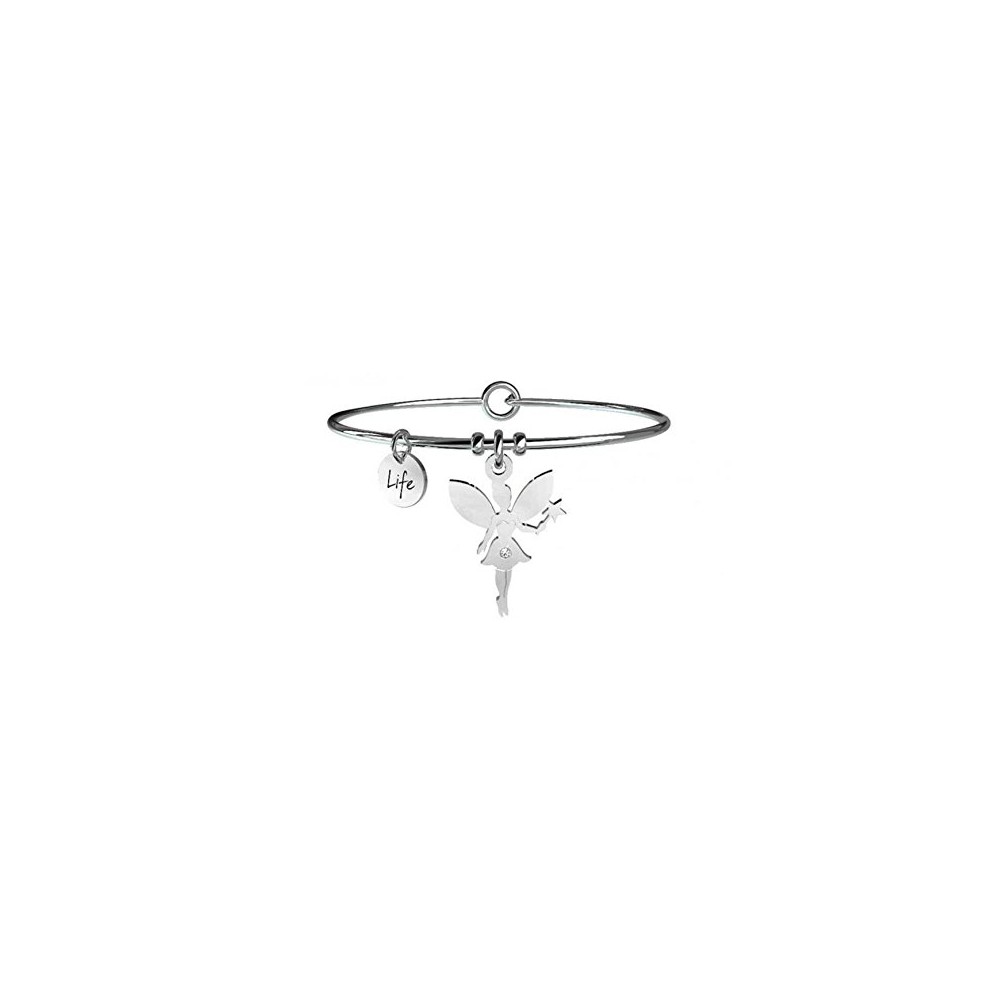 1 - Kidult bracelet 731073 pendant with  fairy in 316L steel and crystals Symbols collection