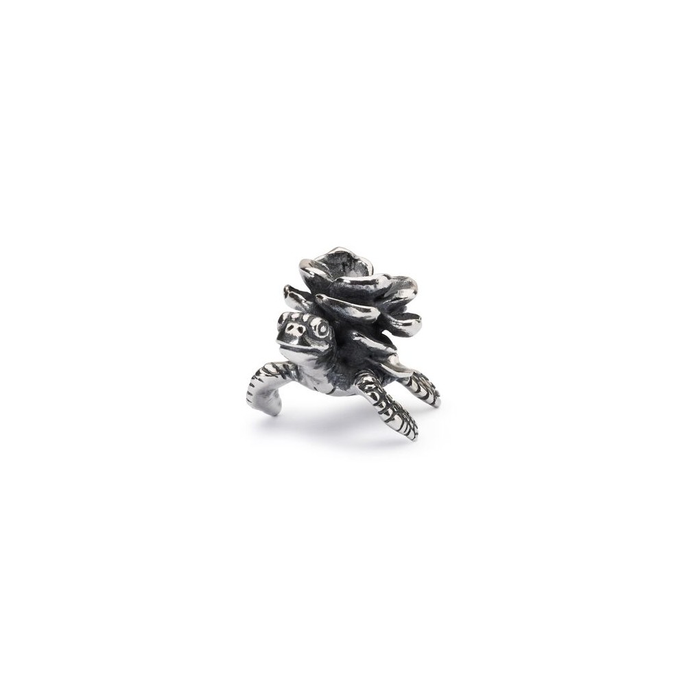 1 - Turtle Flower Beads Trollbeads Silver TAGBE-40115