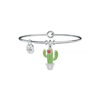 1 - Bracciale Kidult 731288 ciondolo con cactus in acciaio 316L smalto e  cristalli collezione Symbols