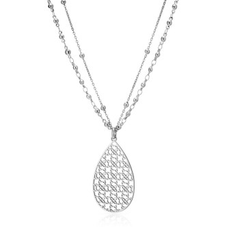 1 - Brosway Tailor double wire necklace in perforated steel BIL05