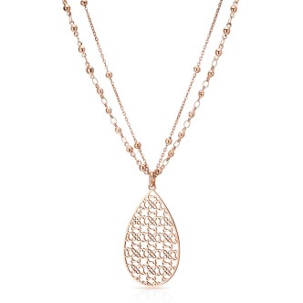 1 - Brosway Tailor double wire rosé necklace in perforated steel BIL06