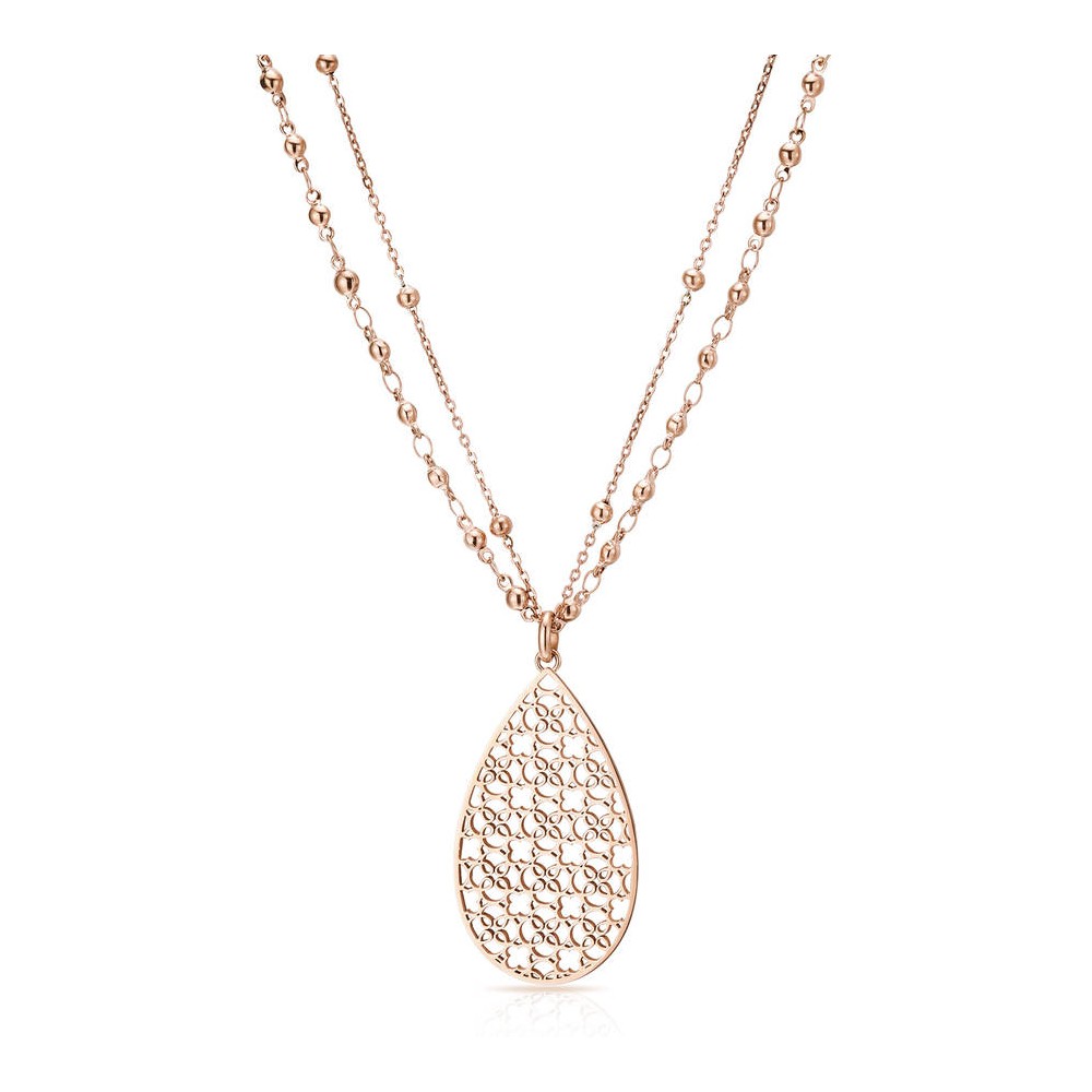 1 - Brosway Tailor double wire rosé necklace in perforated steel BIL06