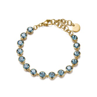 1 - Bracciale dorato Symphonia Brosway BYM77 acciaio 316L con Swarovski zaffiro