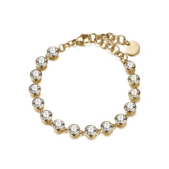 1 - Bracciale dorato Symphonia Brosway BYM78 acciaio 316L con Swarovski bianchi