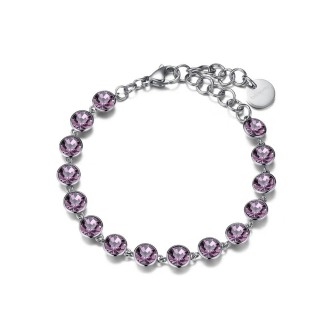 1 - Symphonia Brosway bracelet BYM76 316L steel with amethyst Swarovski