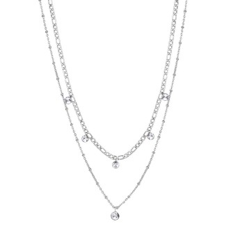 1 - Symphonia Brosway double strand necklace BYM81 316L steel with Swarovski