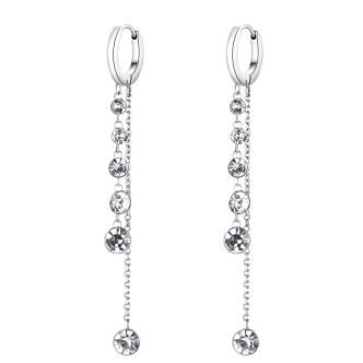 1 - Orecchini Symphonia Brosway pendenti BYM87 con Swarovski bianchi