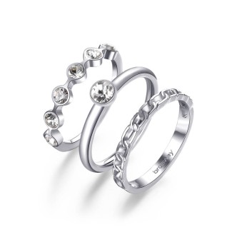 1 - Brosway Symphonia BYM91E 316L steel ring set with Swarovski size 20