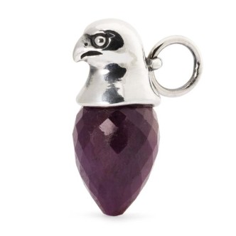 1 - Trollbeads Hawk's Eye Beads Silver with Ruby TAGBE-00044