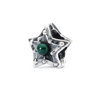 1 - Trollbeads Star of the Virgin TAGBE-00220 Silver with malachite