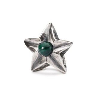 1 - Trollbeads Star of Hope TAGBE-00266 Silver with green stone