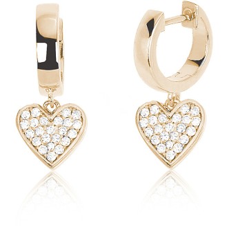 1 - Orecchini cuore a cerchietto rosati 563393 Argento 925 con zirconi