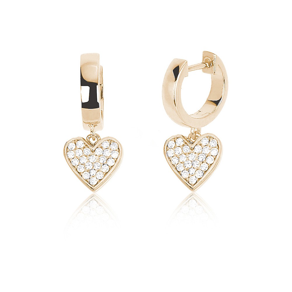 1 - Orecchini cuore a cerchietto rosati 563393 Argento 925 con zirconi