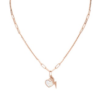 1 - Collana cuore madreperla e saetta Amen CLMPCURB Argento 925 rosato