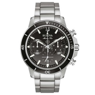 1 - Bulova Chronograph Marine Star men's watch 96B272 black steel