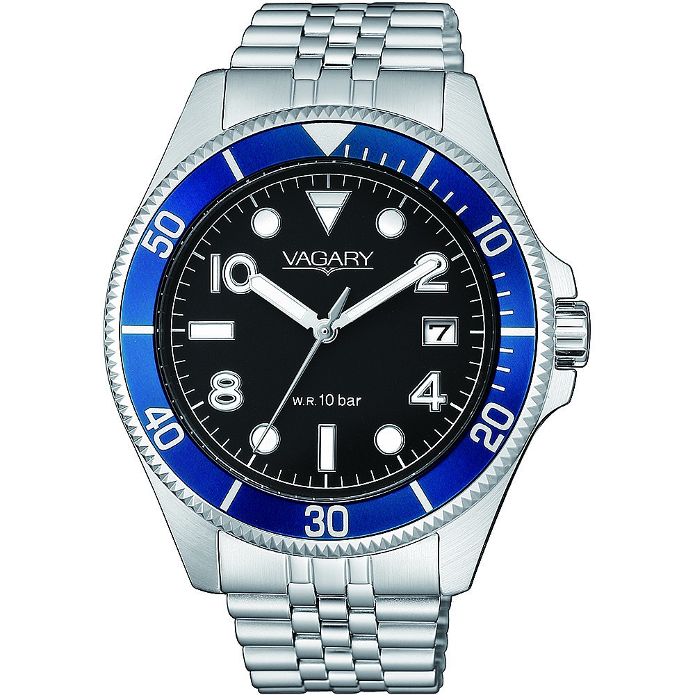 1 - Orologio uomo Aqua108th Vagary by Citizen blu e nero VD5-015-57 acciaio