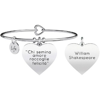 1 - Bracciale Kidult "Chi semina amore raccoglie felicità" donna 731270 acciaio Love