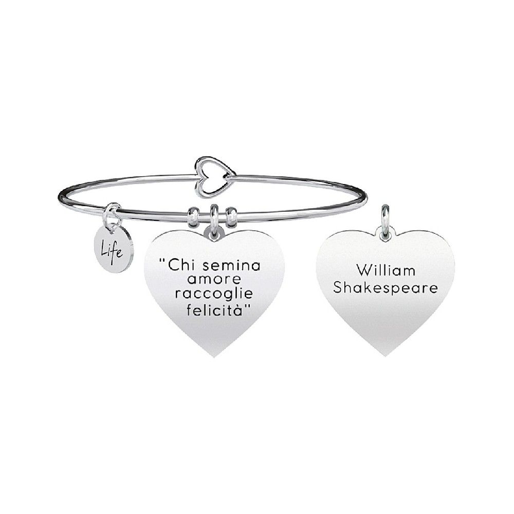 1 - Bracciale Kidult "Chi semina amore raccoglie felicità" donna 731270 acciaio Love